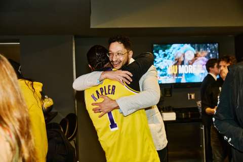 Dr. Will Sheppard hugs patient Kevin Kapler.